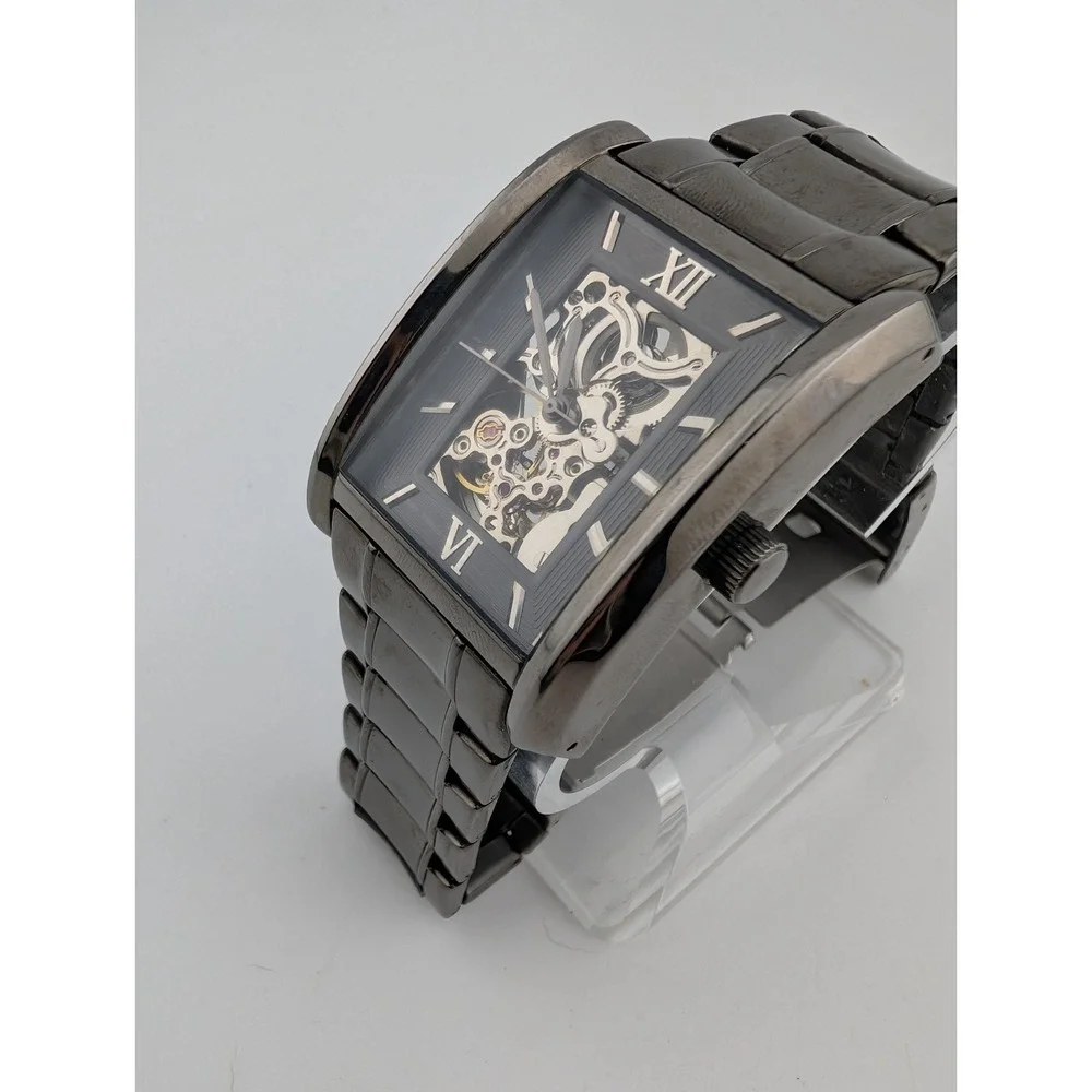 Relic Automatic Watch Men ZR77206 Skeleton Dial Gunmetal 7.25